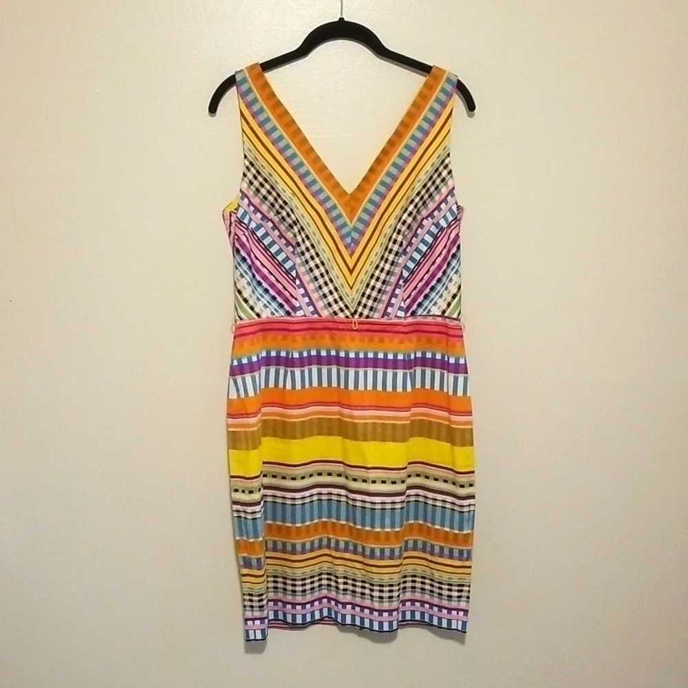 London Times Dress Striped Sleeveless Size 8